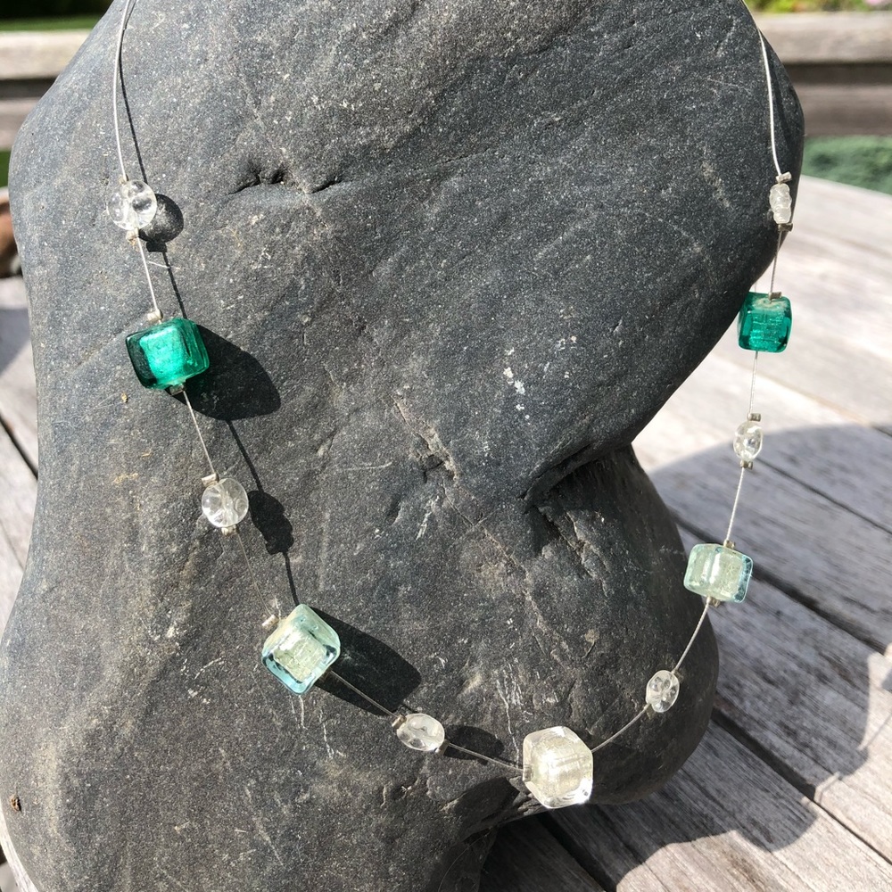 Glass bead necklace.